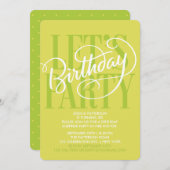 CHARTREUSE LET'S GEBURTSTAGSPARTEI | EINLADUNG (Vorne/Hinten)