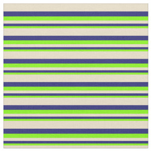 Chartreuse, Midnight Blue und Tan-Muster Stoff