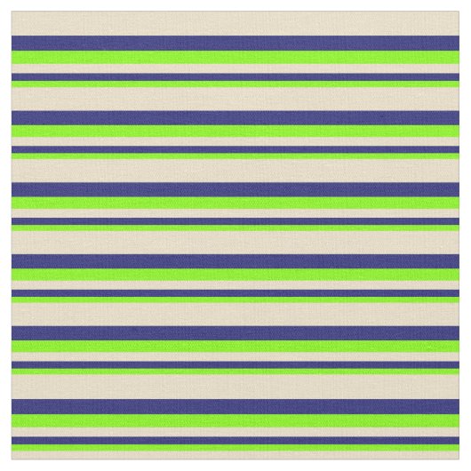 Chartreuse, Midnight Blue und Tan-Muster Stoff (Nahaufnahme)