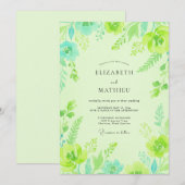 Chartreuse Minzblatt-Hochzeit Einladung (Vorne/Hinten)