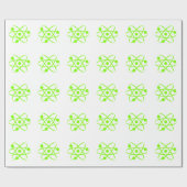 Chartreuse, Neon Green Atom Geschenkpapier (Flach)