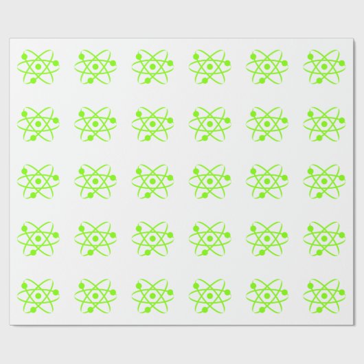 Chartreuse, Neon Green Atom Geschenkpapier (Flach)