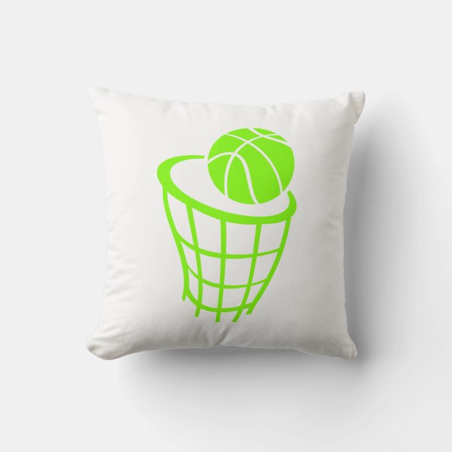 Chartreuse, Neon Green Basketball Kissen (Vorderseite)