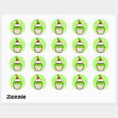 Chartreuse, Neon Green Cupcake Runder Aufkleber (Blatt)