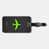 Chartreuse, Neon Green Flugzeug Gepäckanhänger (Rückseite horizontal)