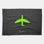 Chartreuse, Neon Green Flugzeug Handtuch (Horizontal)