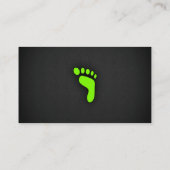 Chartreuse, Neon Green Footprint Visitenkarte (Rückseite)