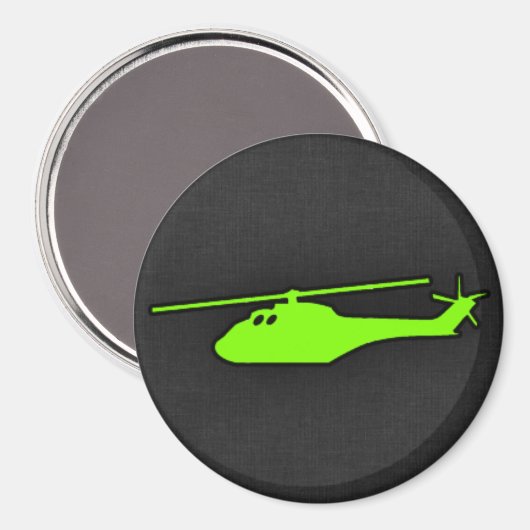 Chartreuse, Neon Green Helicopter Magnet (Vorderseite/Rückseite)