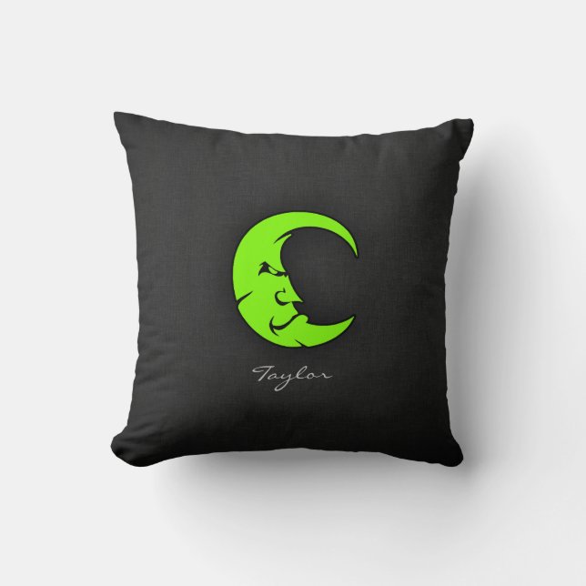 Chartreuse, Neon Green Moon Kissen (Vorderseite)