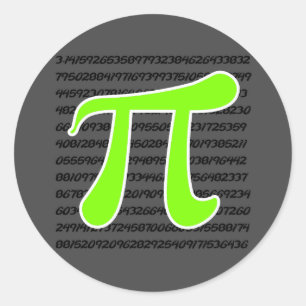 Chartreuse, Neon Green Pi Symbol Runder Aufkleber