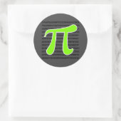 Chartreuse, Neon Green Pi Symbol Runder Aufkleber (Tasche)