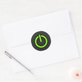 Chartreuse, Neon Green Power Button Runder Aufkleber (Umschlag)