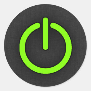 Chartreuse, Neon Green Power Button Runder Aufkleber