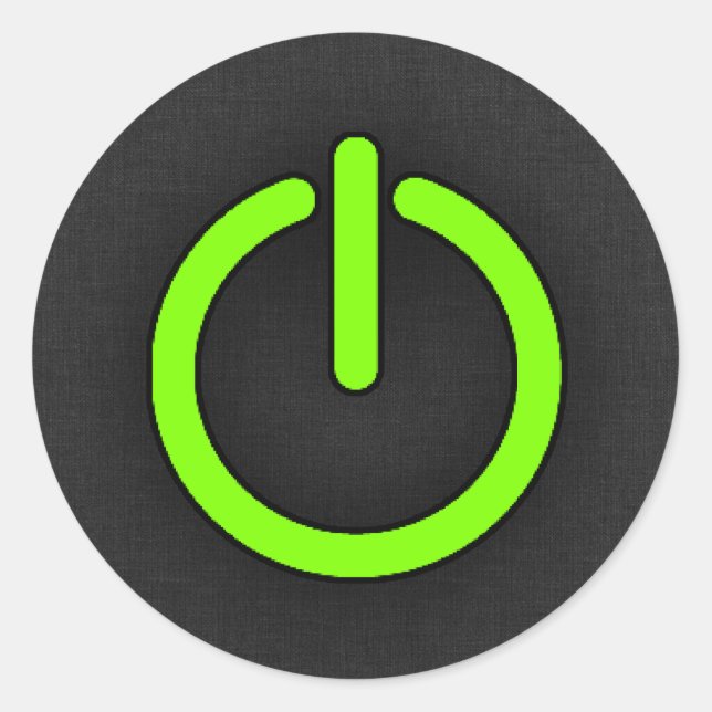 Chartreuse, Neon Green Power Button Runder Aufkleber (Vorderseite)