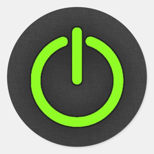 Chartreuse, Neon Green Power Button Runder Aufkleber (Vorderseite)