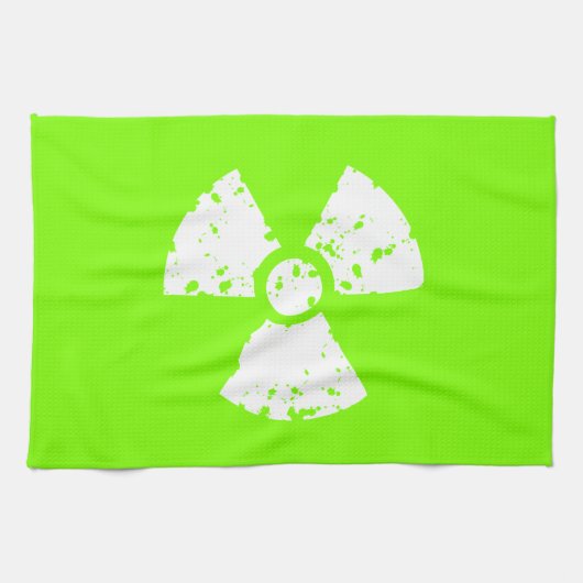 Chartreuse, Neon Green Radioactive Symbol Handtuch (Horizontal)