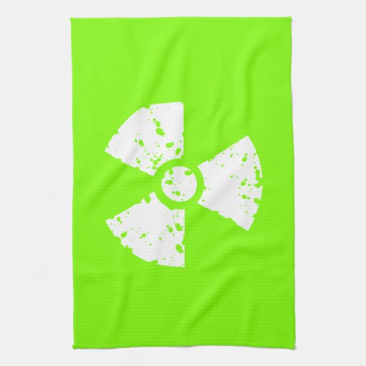 Chartreuse, Neon Green Radioactive Symbol Handtuch (Vertikal)
