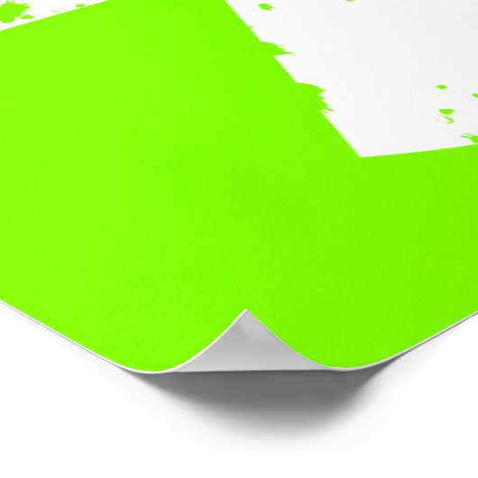 Chartreuse, Neon Green Radioactive Symbol Poster (Ecke)