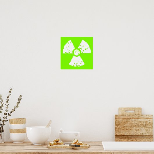 Chartreuse, Neon Green Radioactive Symbol Poster (Küche)