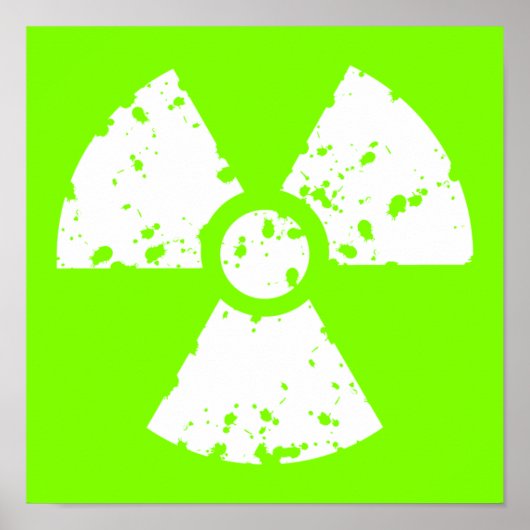 Chartreuse, Neon Green Radioactive Symbol Poster (Vorne)