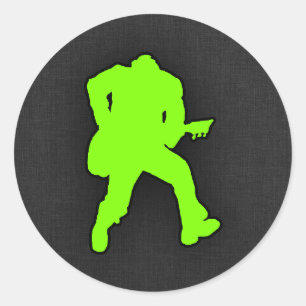 Chartreuse, Neon Green Rocker Runder Aufkleber