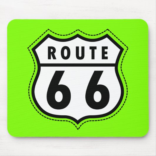 Chartreuse, Neon Green Route 66 Mousepad (Vorne)