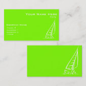 Chartreuse, Neon Green Sailing Visitenkarte (Vorne/Hinten)