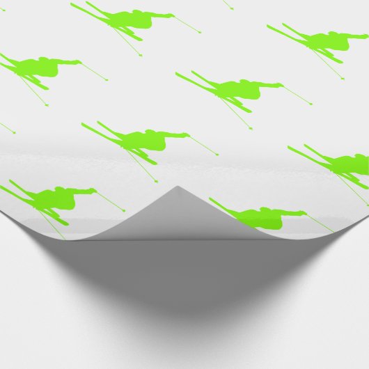 Chartreuse, Neon Green Snow Ski Geschenkpapier (Ecke)
