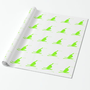 Chartreuse, Neon Green Snow Ski Geschenkpapier