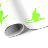 Chartreuse, Neon Green Snow Ski Geschenkpapier (Rolleneckpunkt)