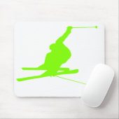 Chartreuse, Neon Green Snow Ski Mousepad (Mit Mouse)
