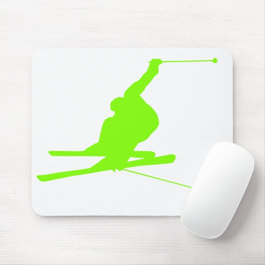 Chartreuse, Neon Green Snow Ski Mousepad (Mit Mouse)