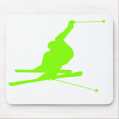 Chartreuse, Neon Green Snow Ski Mousepad (Vorne)