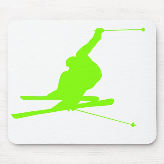 Chartreuse, Neon Green Snow Ski Mousepad (Vorne)