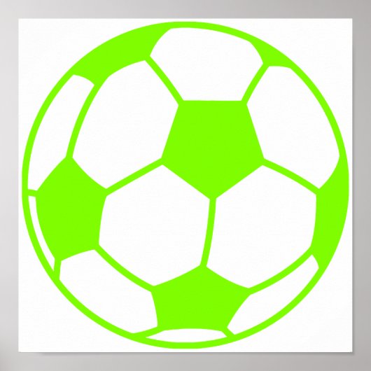 Chartreuse, Neon Green Soccer Ball Poster (Vorne)