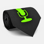 Chartreuse, Neongrünes Mikrofon Krawatte (Gerollt)