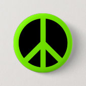 Chartreuse Peace Symbol Button (Vorderseite)