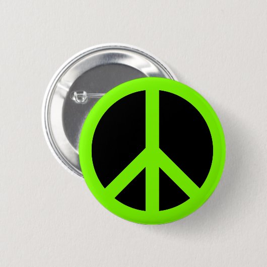 Chartreuse Peace Symbol Button (Vorne & Hinten)