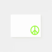 Chartreuse Peace Symbol Post-it Klebezettel (Vorderseite)