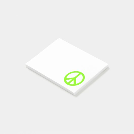 Chartreuse Peace Symbol Post-it Klebezettel (angewinkelt)