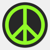 Chartreuse Peace Symbol Runder Aufkleber (Vorderseite)