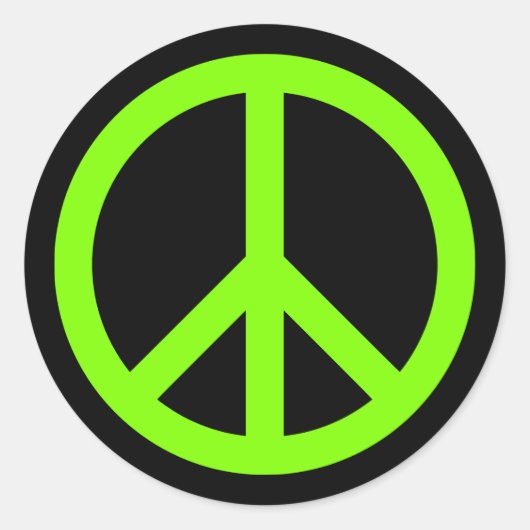 Chartreuse Peace Symbol Runder Aufkleber (Vorderseite)