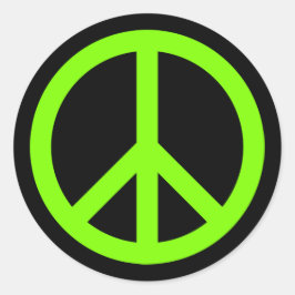 Chartreuse Peace Symbol Runder Aufkleber