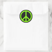 Chartreuse Peace Symbol Runder Aufkleber (Tasche)