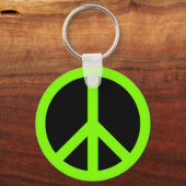 Chartreuse Peace Symbol Schlüsselanhänger (Vorderseite)