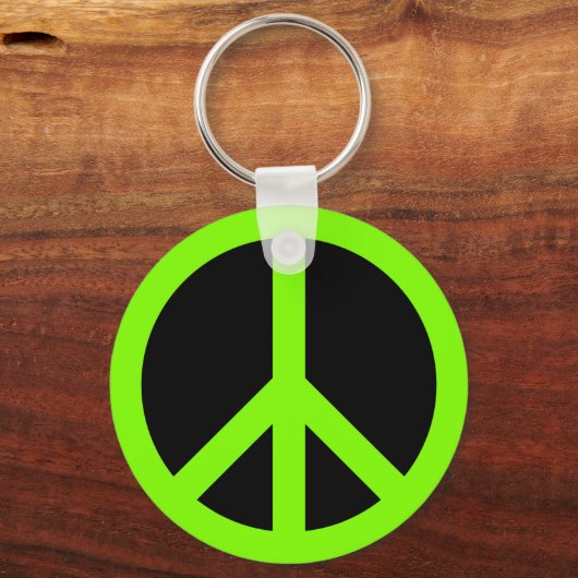 Chartreuse Peace Symbol Schlüsselanhänger (Vorderseite)