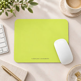 Chartreuse personalisierter Name modern minimalist Mousepad