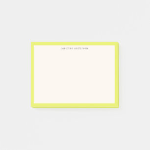 Chartreuse personalisierter Name Zurück zur Schule Post-it Klebezettel