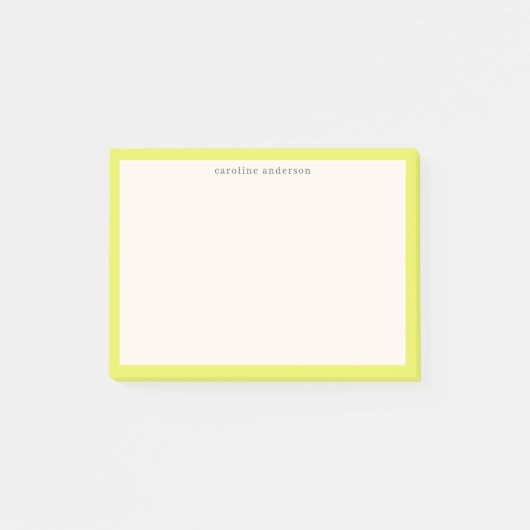 Chartreuse personalisierter Name Zurück zur Schule Post-it Klebezettel (Vorderseite)