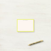 Chartreuse personalisierter Name Zurück zur Schule Post-it Klebezettel (Auf Schreibtisch)
